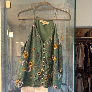 Dolan Green Floral Women's Top